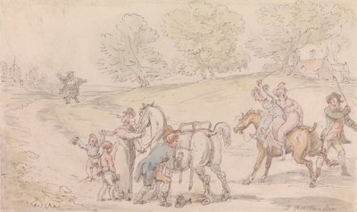 Der Pfarrer von Wakefield: Die Familie des Pfarrers auf dem Weg zur Kirche von Thomas Rowlandson